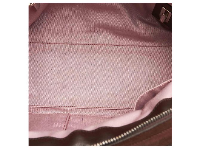 Salvatore Ferragamo Ferragamo Gancini Borsa a Mano Scamosciata Marrone - vista 5