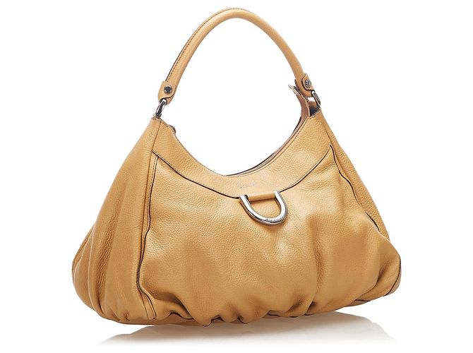 Borsa a tracolla in pelle Gucci Abbey D-Ring Beige - vista 2