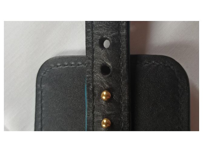 Cintura larga Yves Saint Laurent in vernice nera e blu ottanio Nero - vista 7