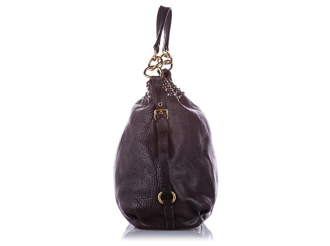 Miu Miu Borsa tote in pelle decorata Spalla Nero - vista 3