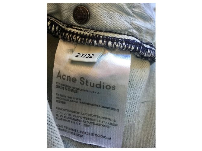 Acne Studios Skin 5 Jeans in "Deep" W27 l32 Blu - vista 3