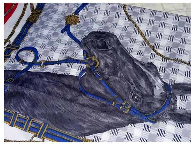 Autre Marque Norma Dori Pferdeschal Schwarz Weiß Rot Blau Grau Anthrazitgrau Bronze - Ansicht 7