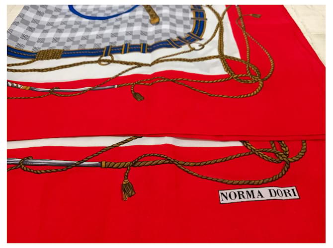 Autre Marque Norma Dori Pferdeschal Schwarz Weiß Rot Blau Grau Anthrazitgrau Bronze - Ansicht 8