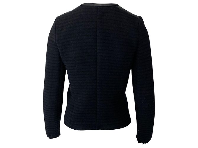 Iro Fleece-Woll-Abendjacke aus schwarzer Wolle - Ansicht 2