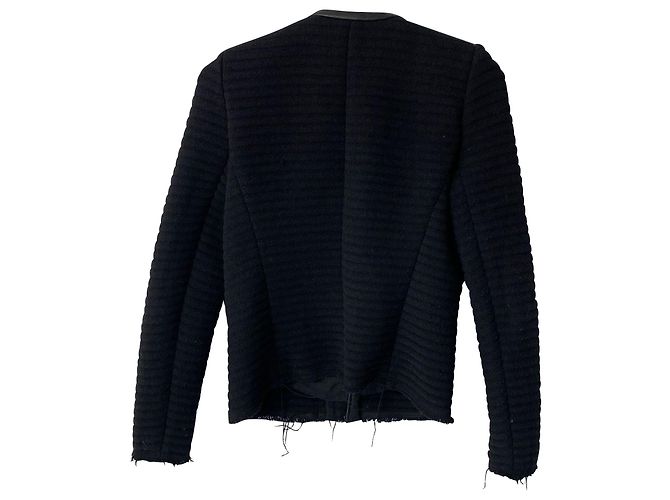 Iro Fleece-Woll-Abendjacke aus schwarzer Wolle - Ansicht 6