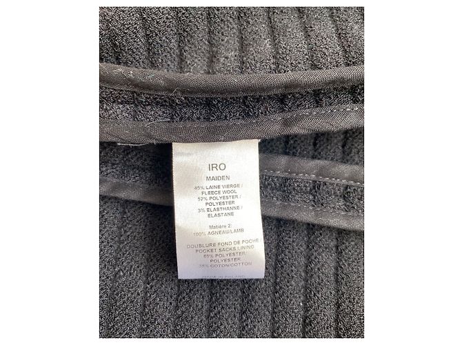 Iro Fleece-Woll-Abendjacke aus schwarzer Wolle - Ansicht 9