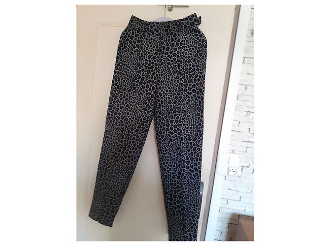 Pantalones Georges Rech con Estampado Leopardo de Lana Gris Estampado de leopardo - vista 4