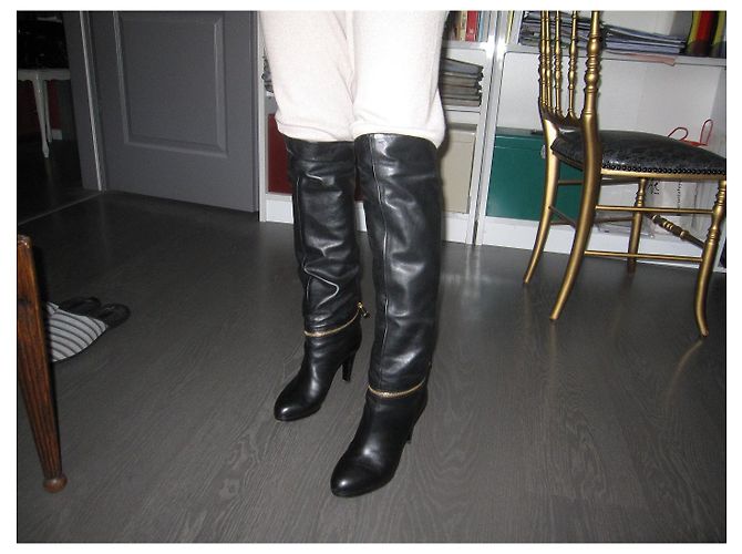 Botas Sergio Rossi de piel negra Negro - vista 2