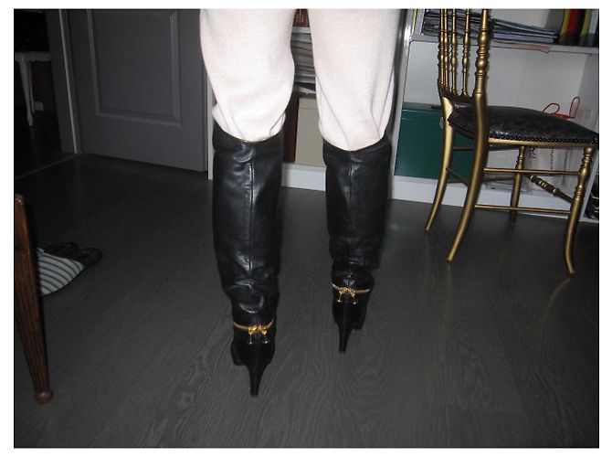 Botas Sergio Rossi de piel negra Negro - vista 3