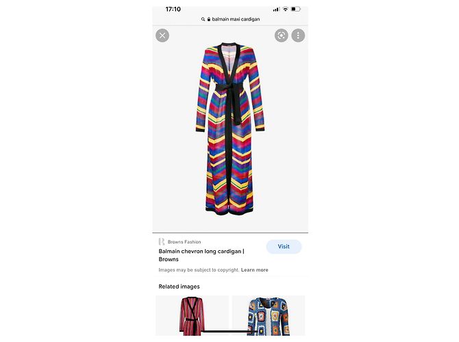 Balmain Multi Colour Chevron Long Cardigan Viscose Size 36 Multiple colors - view 16
