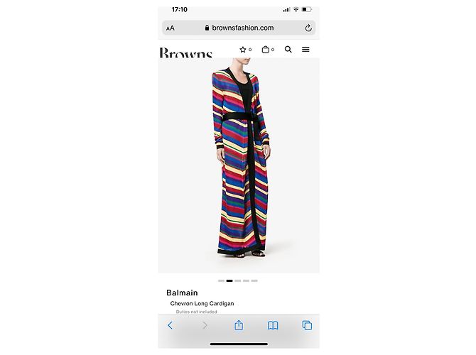 Balmain Multi Colour Chevron Long Cardigan Viscose Size 36 Multiple colors - view 17