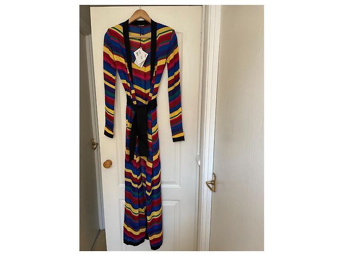 Balmain Multi Colour Chevron Long Cardigan Viscose Size 36 Multiple colors - view 2