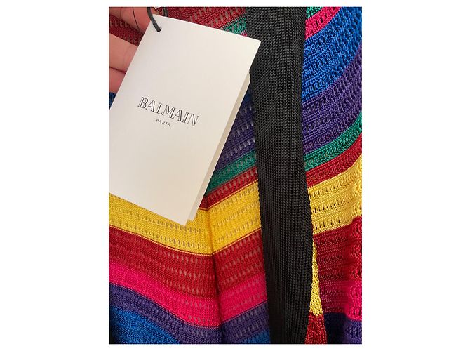 Balmain Multi Colour Chevron Long Cardigan Viscose Size 36 Multiple colors - view 5