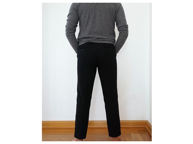 Pantaloni Detroit Soulland neri cotone lino Nero - vista 4