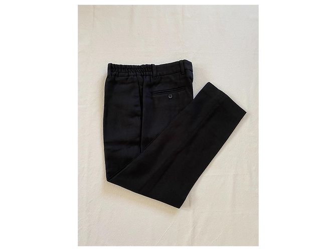 Pantaloni Detroit Soulland neri cotone lino Nero - vista 5
