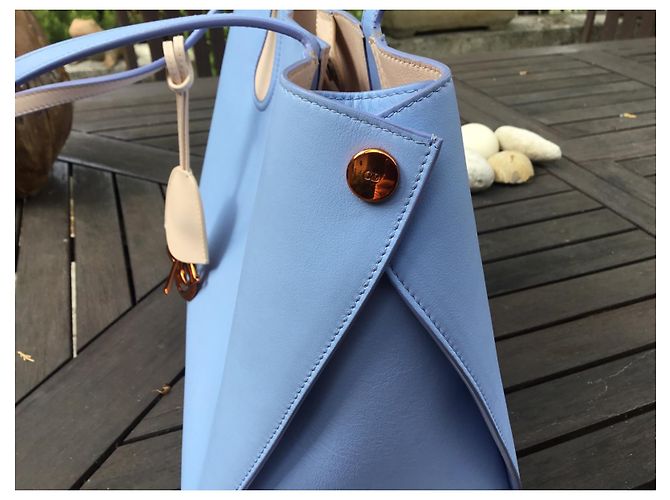 Christian Dior Ledertasche Beige Hellblau - Ansicht 3