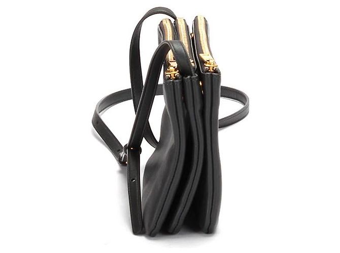 Céline Borsa a tracolla Celine Trio Leather in pelle di vitello nera - vista 4