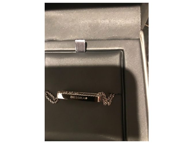 100% COLLANA AUTHENTIC MESSIKA IN ORO BIANCO DIAMANTI MOVE CLASSIC PAVÉ - vista 3