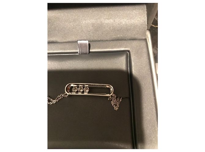 100% COLLANA AUTHENTIC MESSIKA IN ORO BIANCO DIAMANTI MOVE CLASSIC PAVÉ - vista 4