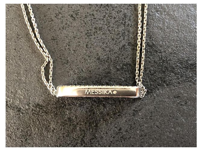 100% COLLANA AUTHENTIC MESSIKA IN ORO BIANCO DIAMANTI MOVE CLASSIC PAVÉ - vista 7