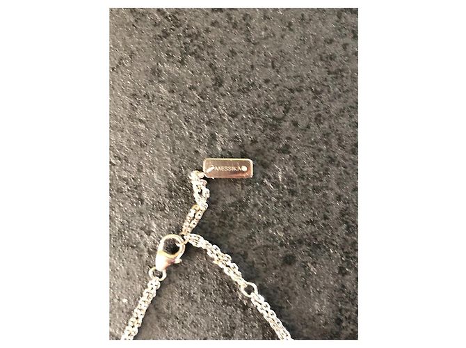 100% COLLANA AUTHENTIC MESSIKA IN ORO BIANCO DIAMANTI MOVE CLASSIC PAVÉ - vista 8