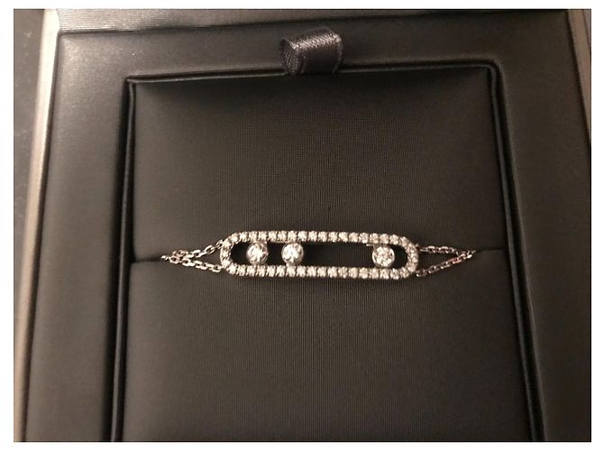 100% AUTHENTIQUE BRACELET MESSIKA OR BLANC DIAMANT MOVE CLASSIC PAVÉ - vue 2