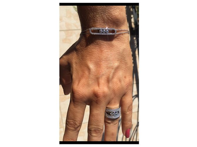 100% AUTHENTIQUE BRACELET MESSIKA OR BLANC DIAMANT MOVE CLASSIC PAVÉ - vue 5