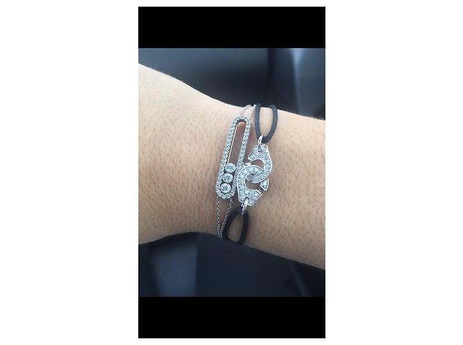 100% AUTHENTIQUE BRACELET MESSIKA OR BLANC DIAMANT MOVE CLASSIC PAVÉ - vue 8