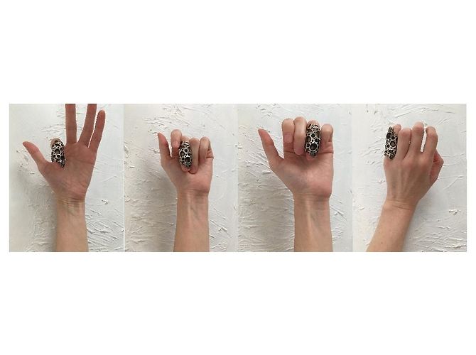 Autre Marque Brutalistischer Fingerspitzenring Silber - Ansicht 11