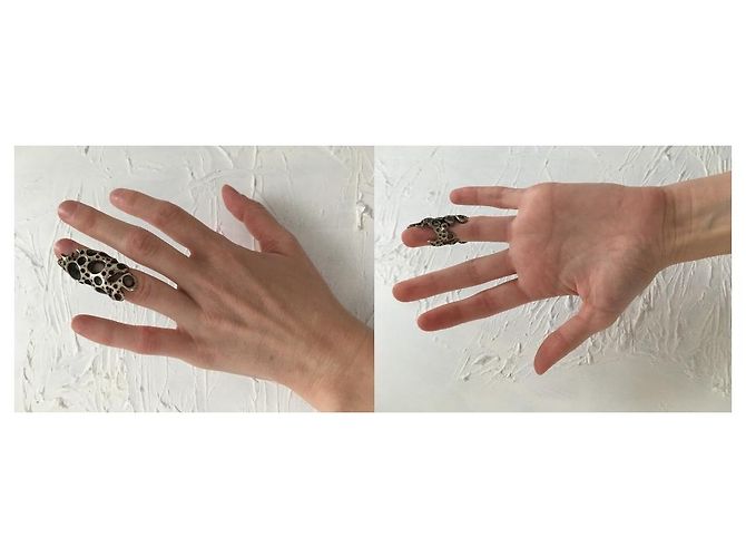 Autre Marque Brutalistischer Fingerspitzenring Silber - Ansicht 15