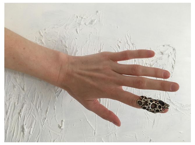 Autre Marque Brutalistischer Fingerspitzenring Silber - Ansicht 18