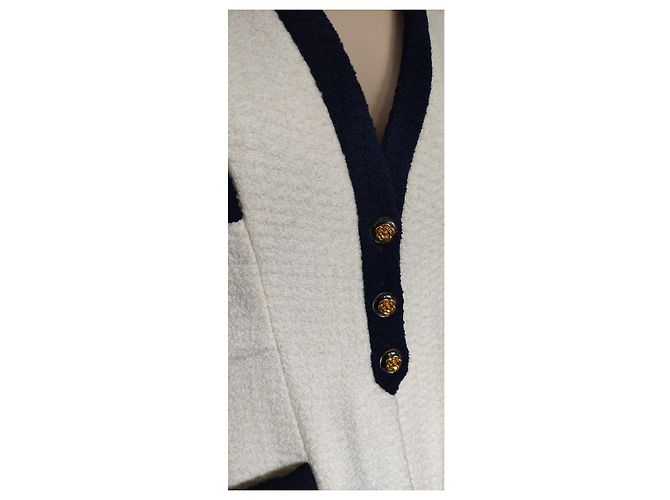 Chanel Ecru Wool Tweed Jacket with Navy Braid Multiple colors - view 4