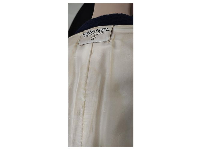 Chanel Ecru Wool Tweed Jacket with Navy Braid Multiple colors - view 8