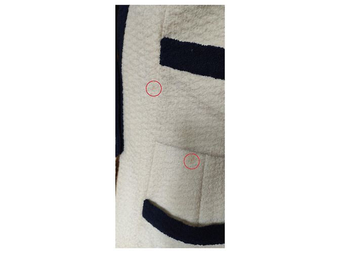 Chanel Ecru Wool Tweed Jacket with Navy Braid Multiple colors - view 9