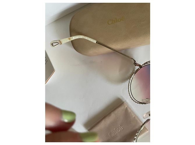 Occhiali da sole Chloé Carlina Twist Rosa Viola Metallo Porpora - vista 11