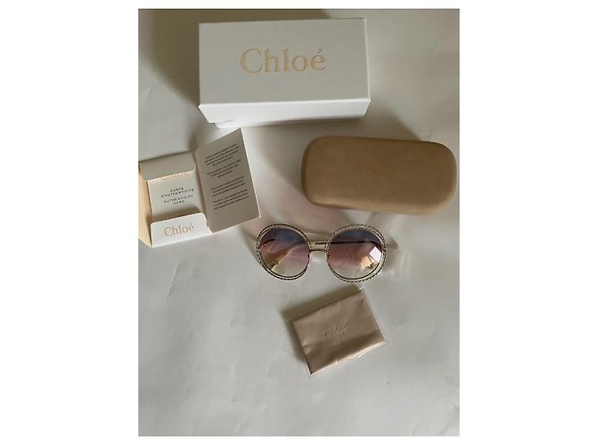 Occhiali da sole Chloé Carlina Twist Rosa Viola Metallo Porpora - vista 2