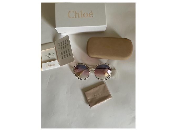 Occhiali da sole Chloé Carlina Twist Rosa Viola Metallo Porpora - vista 3