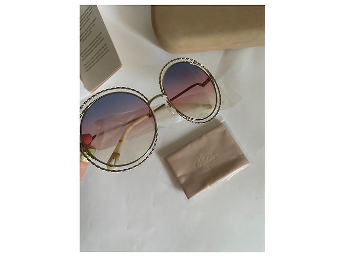 Occhiali da sole Chloé Carlina Twist Rosa Viola Metallo Porpora - vista 5