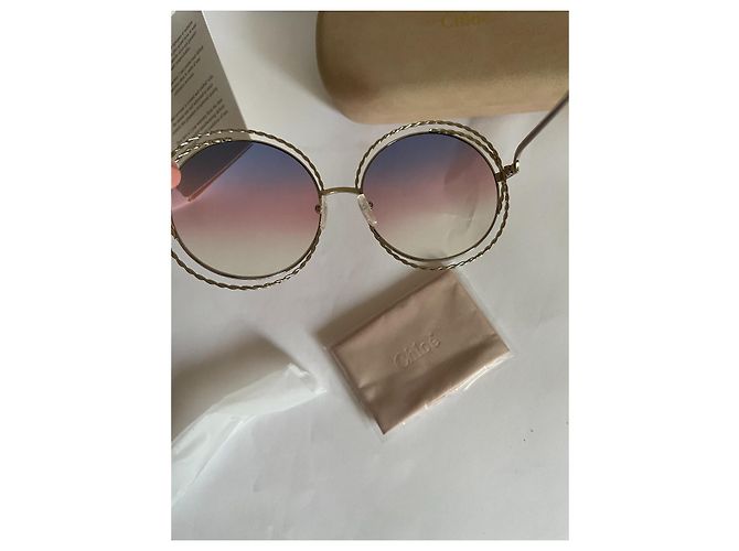 Occhiali da sole Chloé Carlina Twist Rosa Viola Metallo Porpora - vista 6