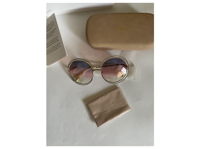 Occhiali da sole Chloé Carlina Twist Rosa Viola Metallo Porpora - vista 9
