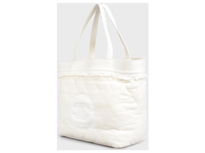 Chanel Borsa da spiaggia in spugna con la coperta Bianco - vista 2