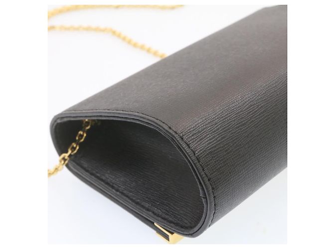 FENDI Mini Catena Monster 2Way Borsa a tracolla in pelle nera Auth 24431 - vista 11