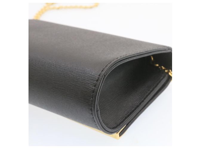 FENDI Mini Catena Monster 2Way Borsa a tracolla in pelle nera Auth 24431 - vista 12