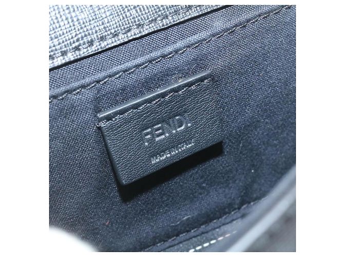 FENDI Mini Catena Monster 2Way Borsa a tracolla in pelle nera Auth 24431 - vista 13