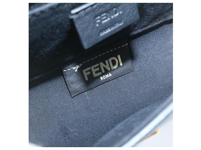 FENDI Mini Catena Monster 2Way Borsa a tracolla in pelle nera Auth 24431 - vista 15