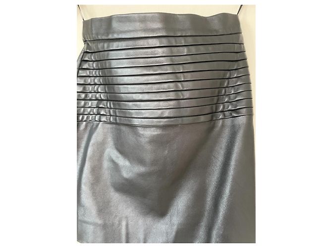 Autre Marque Minifalda de cuero negra Lyubov Paris Negro - vista 8