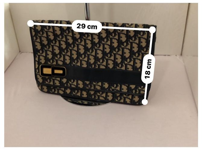Pochette Dior Blu Navy in Tessuto - vista 6