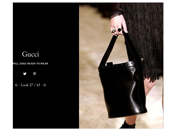 Borsa a secchiello Gucci in pelle nera e legno Nero - vista 13