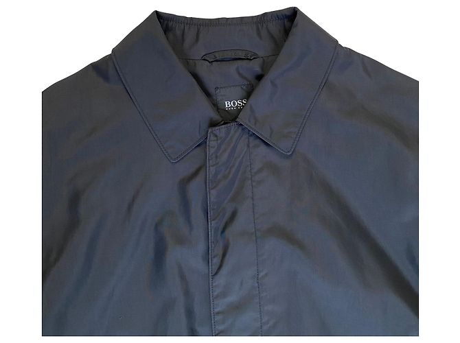 Hugo Boss Candon Overcoat in Black Cotton - view 5