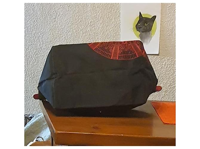 Borsa a mano Longchamp Pliage Blu Navy e Rossa - vista 2